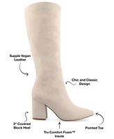 Journee Collection Women's Ameylia Wide Width Block Heel Knee High Boots