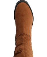 Journee Collection Women's Mirinda Wide Calf Rouched Stretch Knee High Boots