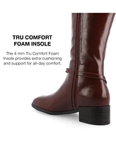 Journee Collection Women's Rhianah Wide Width Calf Block Heel Knee High Riding Boots