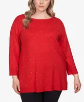 Ruby Rd. Plus Size Stud Embellished Tunic Sweater