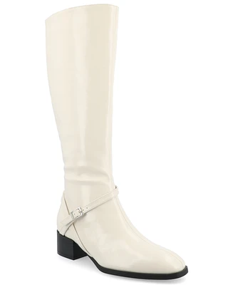 Journee Collection Women's Rhianah Wide Width Calf Block Heel Knee High Riding Boots