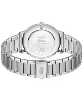 Lacoste Men's Crocorigin Quartz Silver-Tone Stainless Steel Bracelet Watch 40mm