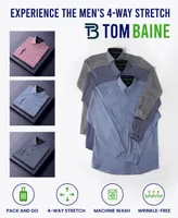 Tom Baine Men's Performance Stretch Mini Plaid Button Down Dress Shirt