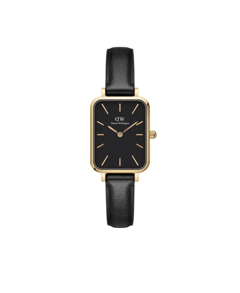 Daniel Wellington Women's Quadro Sheffield Black Leather Watch 20 x 26mm