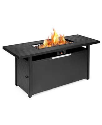 Costway 57'' Rectangular Propane Gas Fire Pit 50,000 Btu Heater Outdoor Table