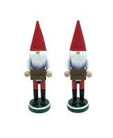 Santa's Workshop 12" Welcome and Go Away Gnome Nutcracker, Set of 2