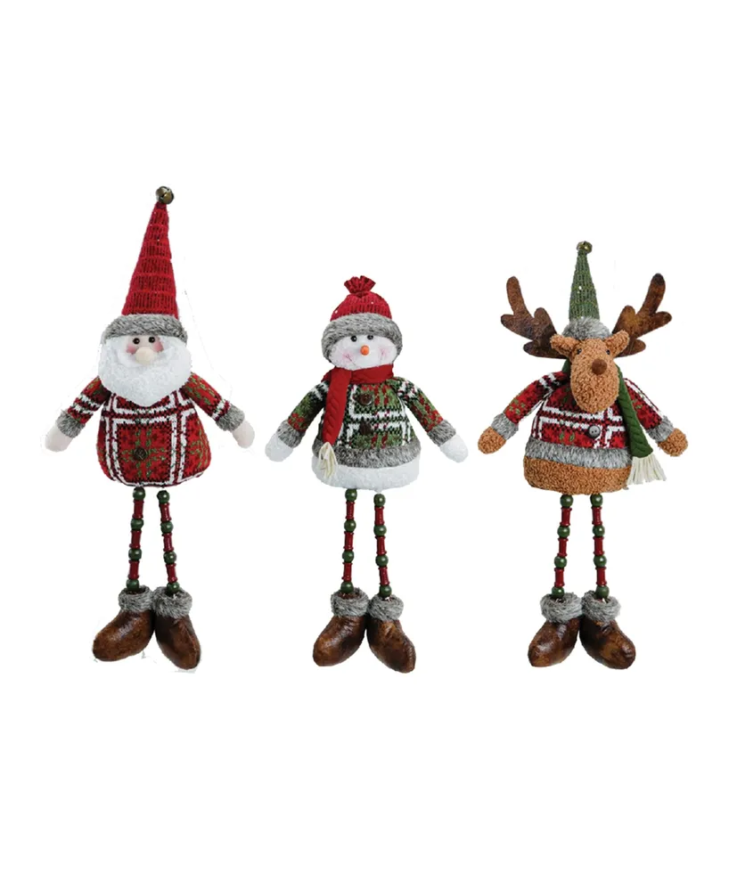 Santa's Workshop 17.5" Xmas Time Sitters, Set of 3