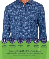 Society of Threads Men's Regular-Fit Non-Iron Performance Stretch Abstract Floral Button-Down Shirt