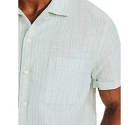 Nautica Men's Striped Short-Sleeve Button-Up Linen Shirt