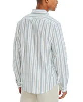 Nautica Men's Striped Long-Sleeve Button-Up Shirt