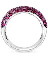 Effy Ruby (1-5/8 ct. t.w.) & Pink Sapphire (1-1/2 ct. t.w.) Ombre Wide Width Ring in Sterling Silver