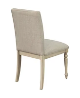 Martha Stewart Fiona 19.5" Wide 2 Piece Fabric Upholstered with Turned Wood Legs Dining Chair