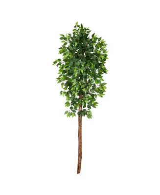 Nearly Natural 72" Artificial Double Trunk Ficus Tree No Pot
