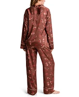 Midnight Bakery Women's Lingerie Carmella Satin 2 Piece Pajama Set