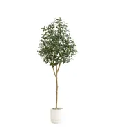 Nearly Natural 72" Artificial Olive Tree with Decorative Planter