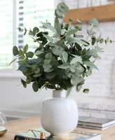 Nearly Natural 24" Artificial Eucalyptus Leaves Arrangement with Ceramic Planter