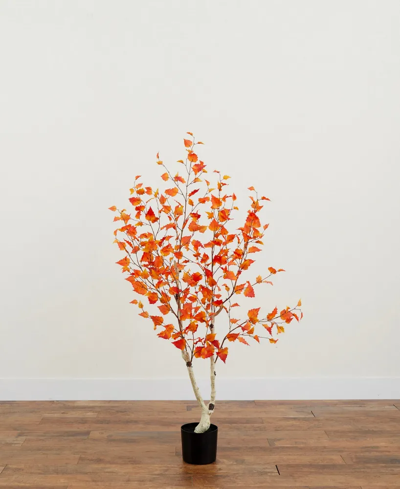 Nearly Natural 60" Autumn Birch Artificial Fall Tree