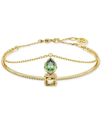 Swarovski Silver-Tone Stilla Two-Row Bangle Bracelet