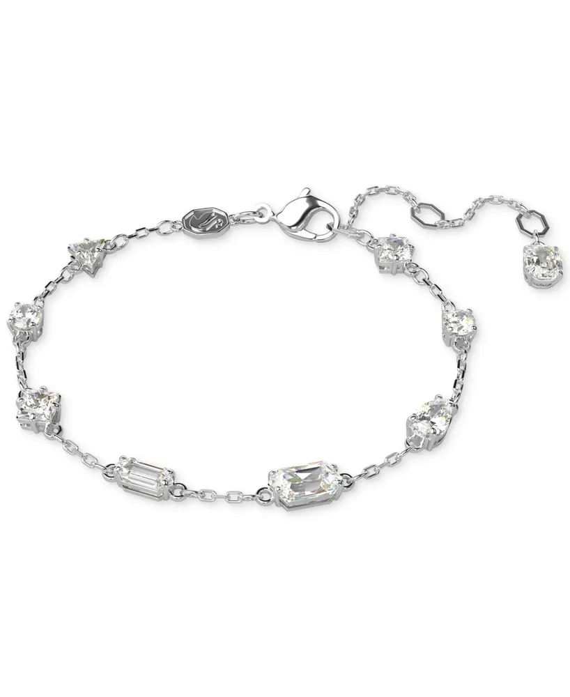 Swarovski Silver-Tone Mixed Crystal Station Flex Bracelet