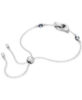 Swarovski Rhodium-Plated Color Pave Interlocking Loop Slider Bracelet