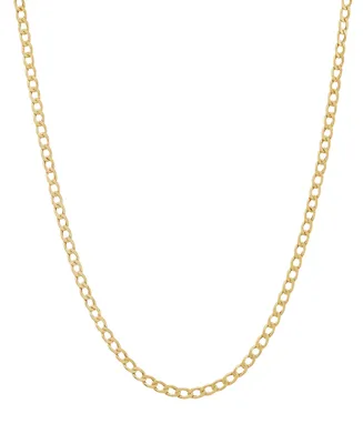 Italian Gold Children's Curb Link Chain Necklace in 14k Gold, 14" + 2" extender
