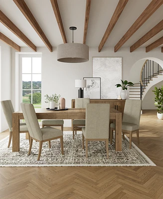 Davie Rectangular 7pc Dining Set (Table & 6 Upholstered Side Chairs)