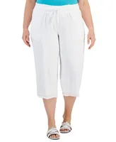 Jm Collection Plus Gauze Cropped Pants, Created for Macy's