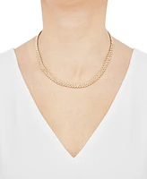 Polished Bead Link Chain 18" Collar Necklace in 10k Gold