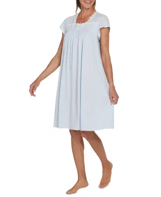 Miss Elaine Women's Embroidered Short-Sleeve Nightgown