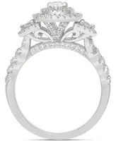Diamond Pear-Cut Halo Engagement Ring (1 ct. t.w.) in 14k White Gold