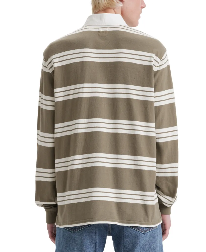 Levi's Men's Classic-Fit Striped Long Sleeve Rugby Shirt