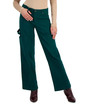Celebrity Pink Wide-Leg Seamed Cargo Jeans