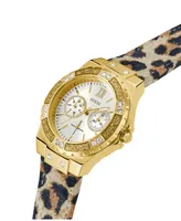 Guess Women's Multi-Function Animal Print Genuine Leather Watch 39mm