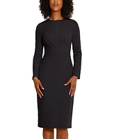 Maggy London Women's Scuba-Crepe Gathered Midi Dress