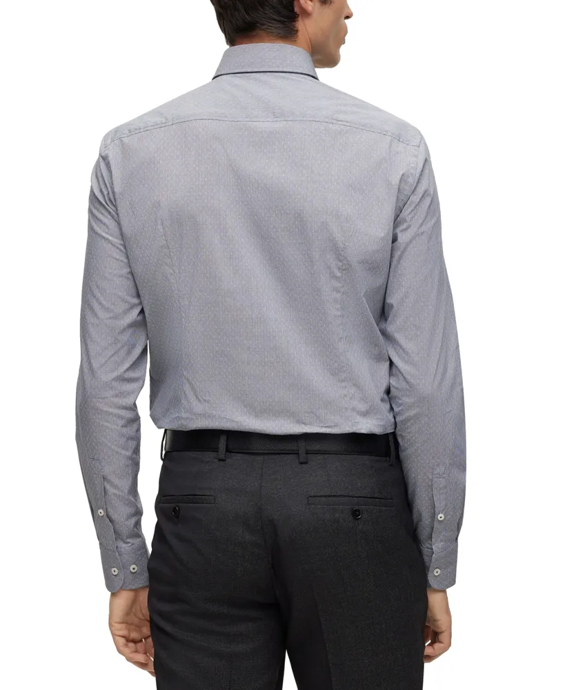 Boss by Hugo Boss Men's Easy-Iron Structured Stretch Cotton Slim-Fit Dress Shirt