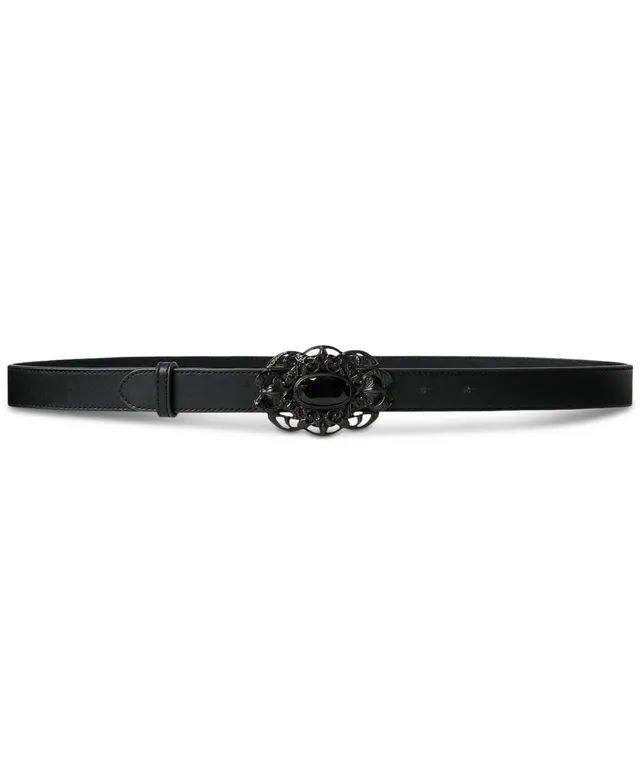 Women's Leather Slide-Buckle Belt