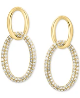 Effy Diamond Wavy Circle Drop Earrings (3/4 ct. t.w.) in 14k Gold