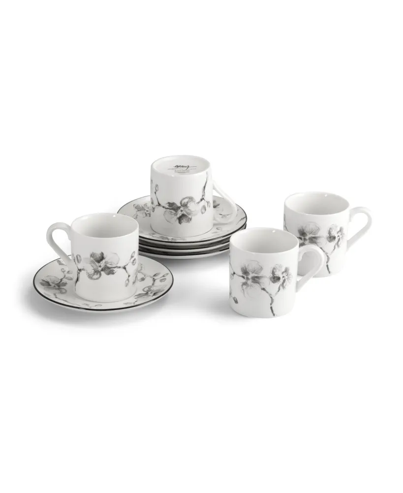 Michael Aram Black Orchid Demitasse Set, Service for 4