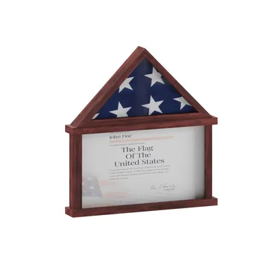 Merrick Lane Hughes Flag Display Case With Certificate Holder