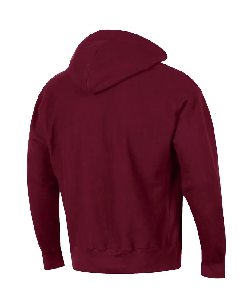 Men's Champion Maroon Mississippi State Bulldogs Vault Logo Reverse Weave Pullover Hoodie