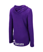 Women's Colosseum Purple Kansas State Wildcats My Lover Lightweight Hooded Long Sleeve T-shirt