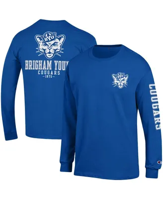 Men's Champion Royal Byu Cougars Team Stack Long Sleeve T-shirt