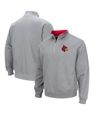 Men's Colosseum Heathered Gray Louisville Cardinals Tortugas Team Logo Quarter-Zip Jacket