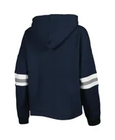 Women's Pressbox Navy Distressed Penn State Nittany Lions Super Pennant Pullover Hoodie