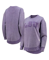 Women's Pressbox Purple Distressed Lsu Tigers Ponchoville Pullover Sweatshirt