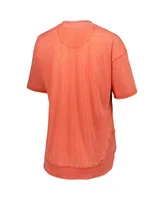 Women's Pressbox Orange Distressed Clemson Tigers Arch Poncho T-shirt