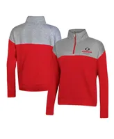 Women's Champion Red Georgia Bulldogs Color-Blocked Quarter-Zip Sweatshirt