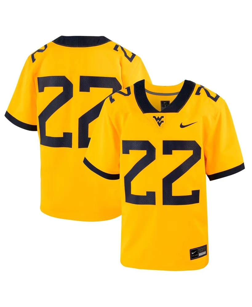 Big Boys Nike #22 Gold West Virginia Mountaineers Football Game Jersey