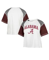 Women's '47 Brand White Distressed Alabama Crimson Tide Serenity Gia Cropped T-shirt