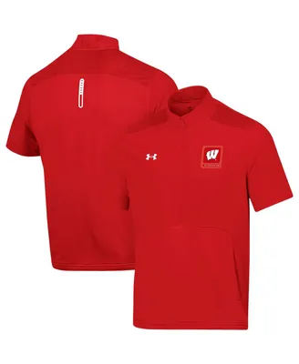 Men's Under Armour Red Wisconsin Badgers Motivate Half-Zip Jacket